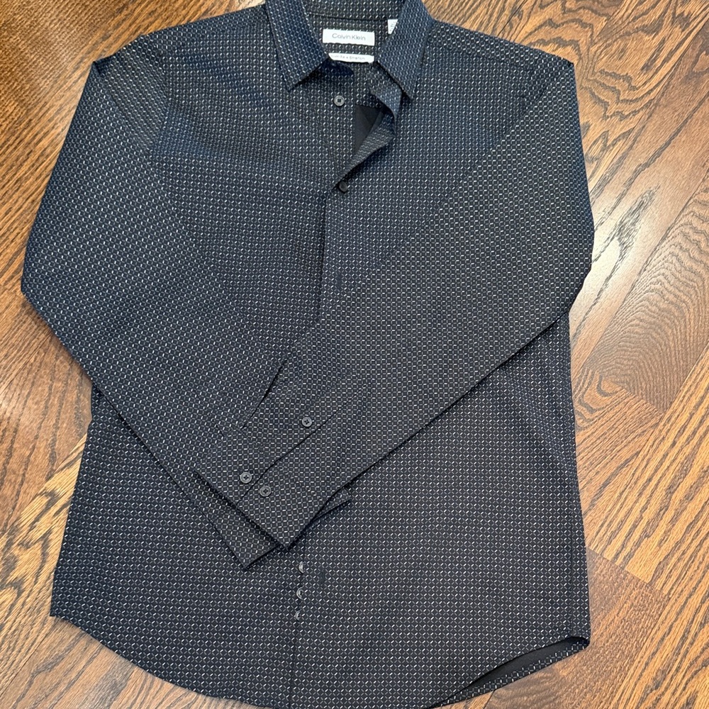 Boys  Calvin Klein Black Patterned Shirt